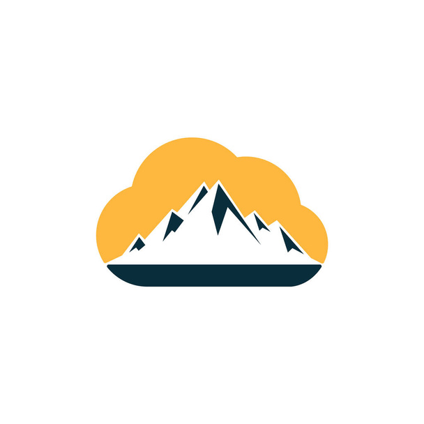 Mountain Sky Cloud Logo ontwerp. - Vector, afbeelding