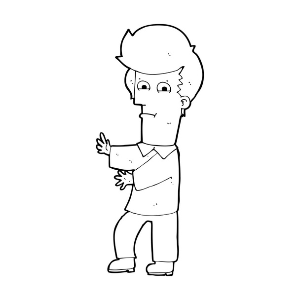 rajzfilm férfi gesztikulál vadul - Vektor, kép
