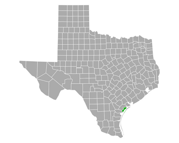 Mapa Aransasu v Texasu - Vektor, obrázek