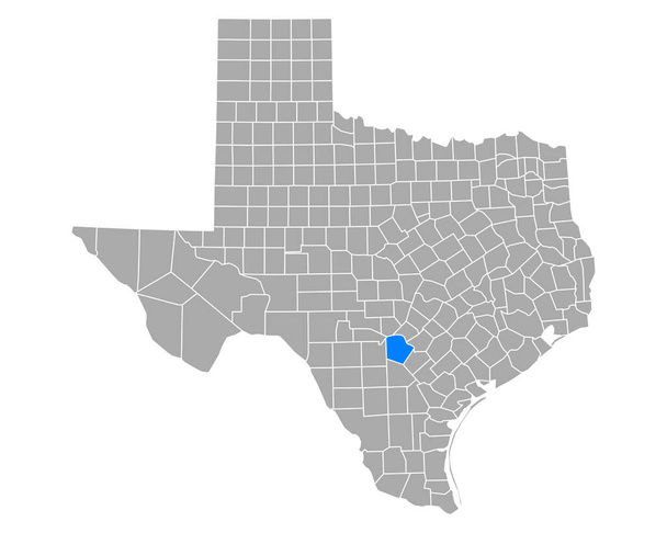 Map of Bexar in Texas - Vector, Image