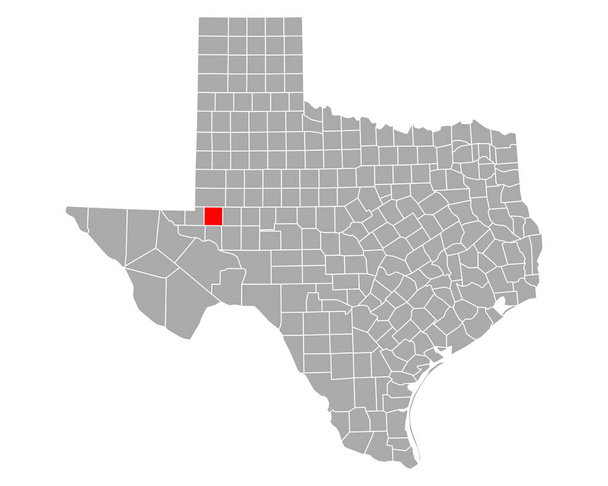 テキサス州のエクター地図 - ベクター画像