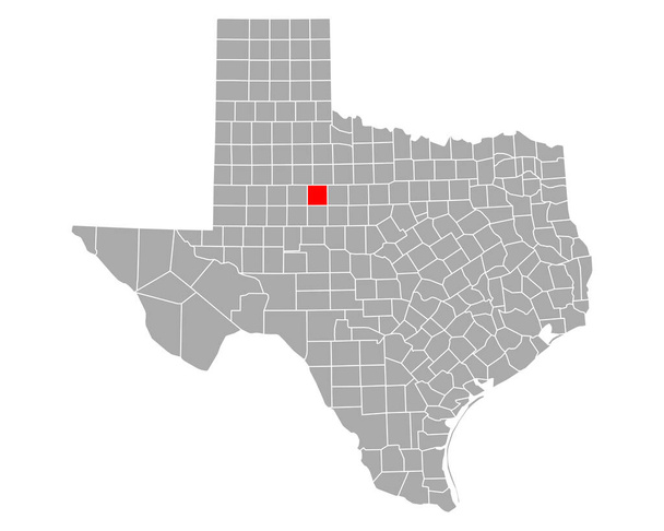 Map of Fisher in Texas - Vector, Image