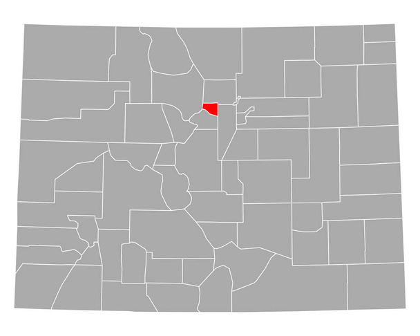 Mapa Gilpina w Kolorado - Wektor, obraz