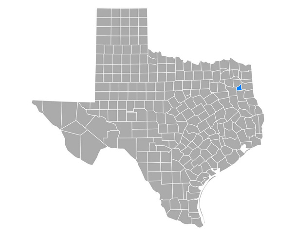 Mapa Greggu v Texasu - Vektor, obrázek