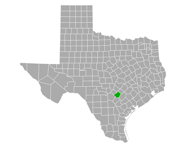 Teksas 'taki Guadalupe Haritası - Vektör, Görsel