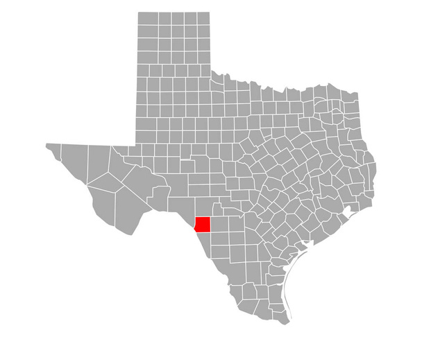 Map of Kinney in Texas - Vector, Image