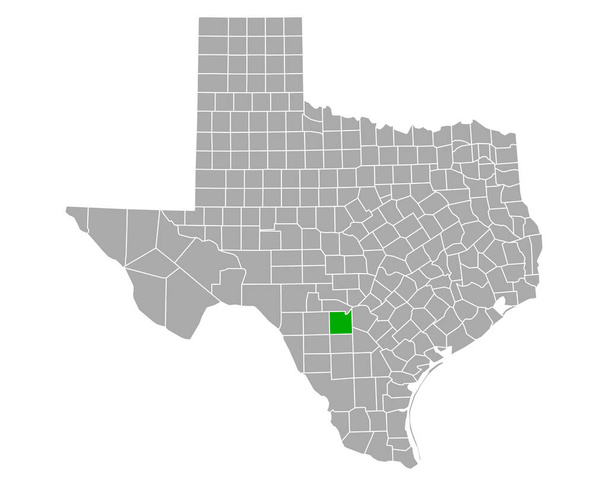 Map of Medina in Texas - Vector, Image
