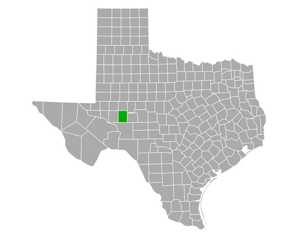 Teksas 'taki Reagan Haritası - Vektör, Görsel