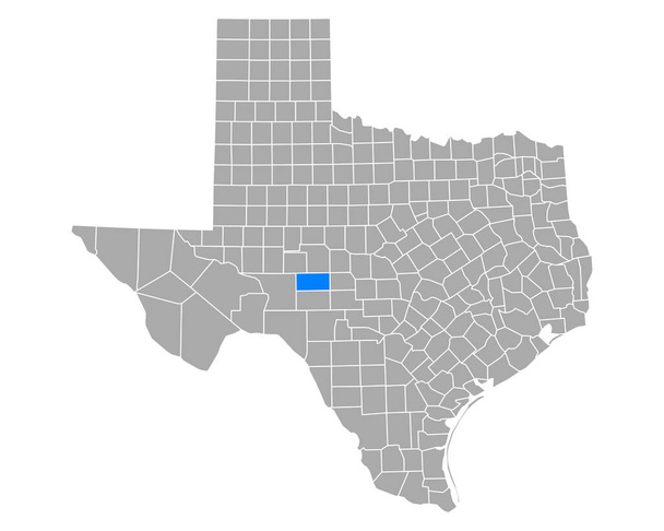 Mapa de Schleicher en Texas
 - Vector, imagen