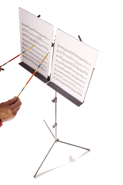 music stand with sheets and director - Photo, Image