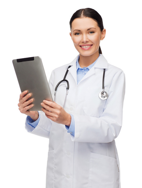 Female doctor with stethoscope and tablet computer - Photo, image