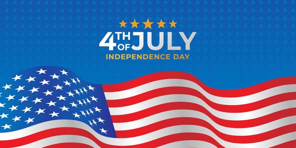 Fourth of July Independence Day of United States of America Banner Background Vector illustration. Independence Day of United States of America 4th of July with American Flag vector design. - Vektor, Bild