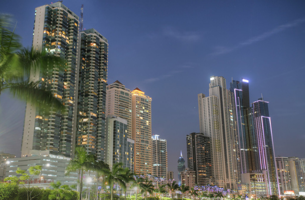 Modern buildings in Panama City with high skyscrapers in the sun - Photo, Image