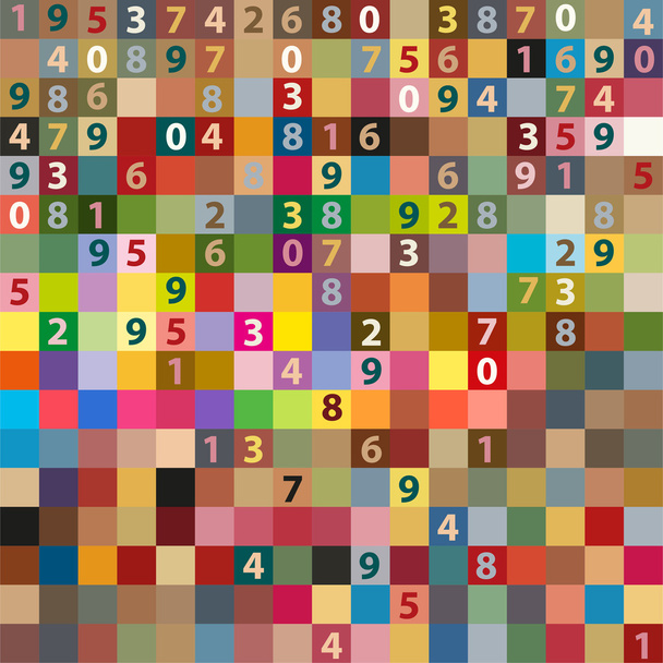 色の数字の抽象的なコラージュ - ベクター画像