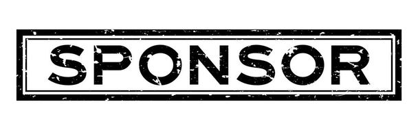 Grunge schwarzer Sponsor Wort quadratische Gummidichtung Stempel auf weißem Hintergrund - Vektor, Bild