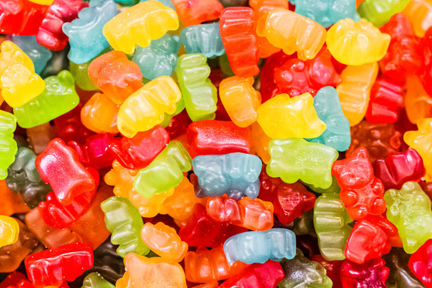 tasty pile of sweer gummy bears - Foto, Bild