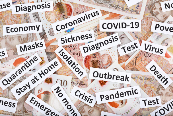 Coronavirus, COVID-19 Recortes principales en el Reino Unido Billetes de 10 libras
. - Foto, Imagen