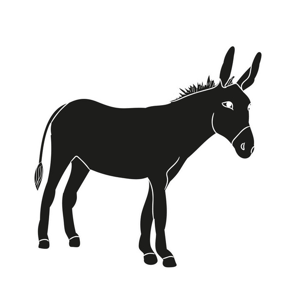 silhouette isolée d'un âne - Vecteur, image