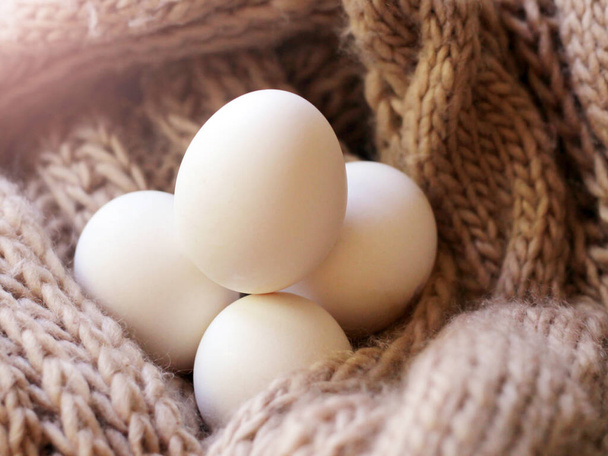 Ovos brancos, comida natural tão perto, produto
 - Foto, Imagem