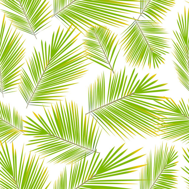 Seamless pattern with palm branch. Hawaiian shirt with palm leaf pattern - Vector, Image