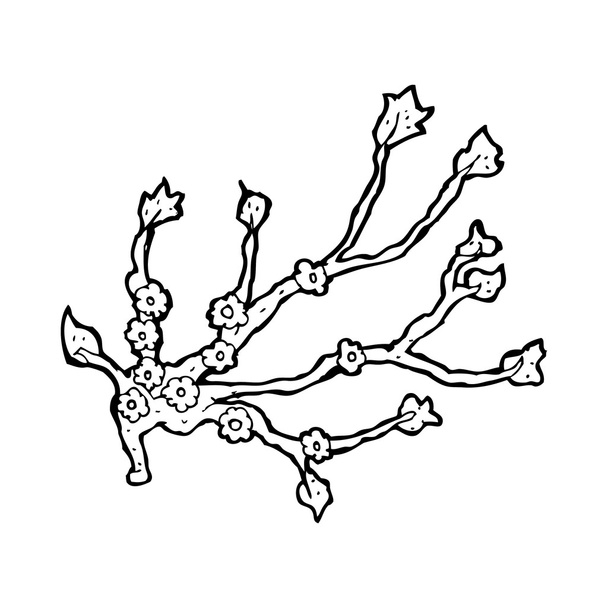 kreslený kvetoucí větev - Vektor, obrázek