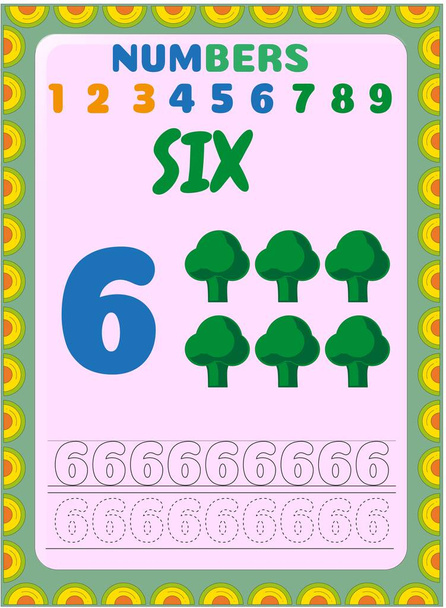 Matematica prescolare e infantile con disegno di broccoli - Vettoriali, immagini