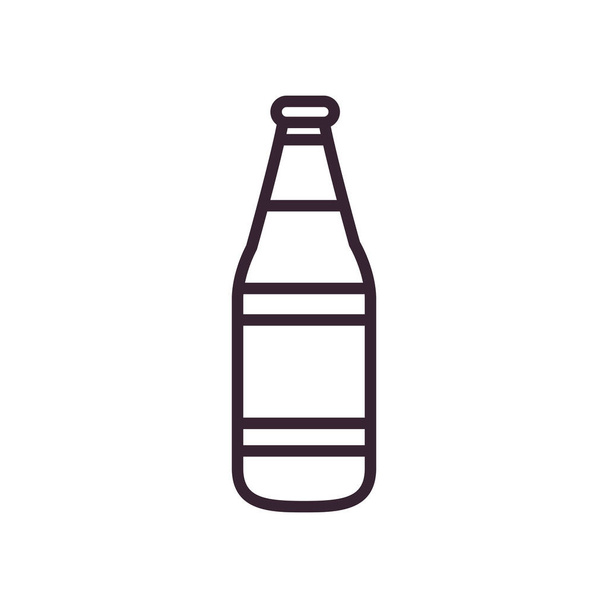 sör palack vonal stílus ikon vektor tervezés - Vektor, kép