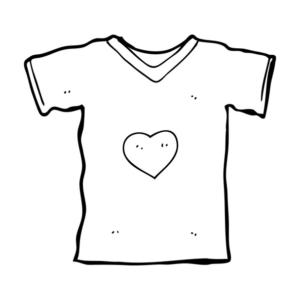 cartoon t shirt with love heart - Вектор,изображение