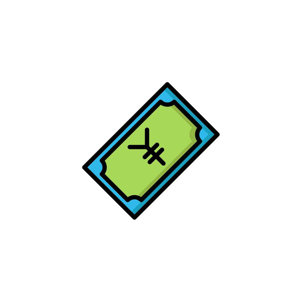 yen rempli contour icône. illustration de banque et vecteur financier sur fond blanc - Vecteur, image