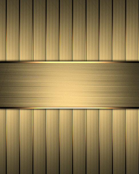 Gold background with gold ribbons and gold nameplate - Foto, Imagen