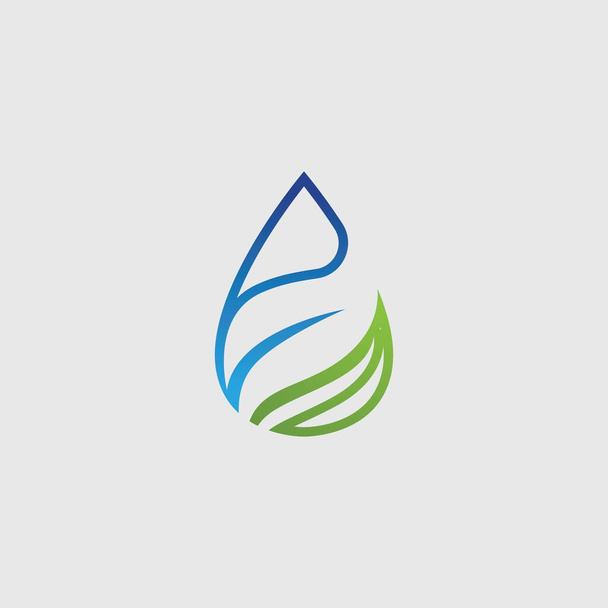 water drop and leaf logo  - Vector, afbeelding