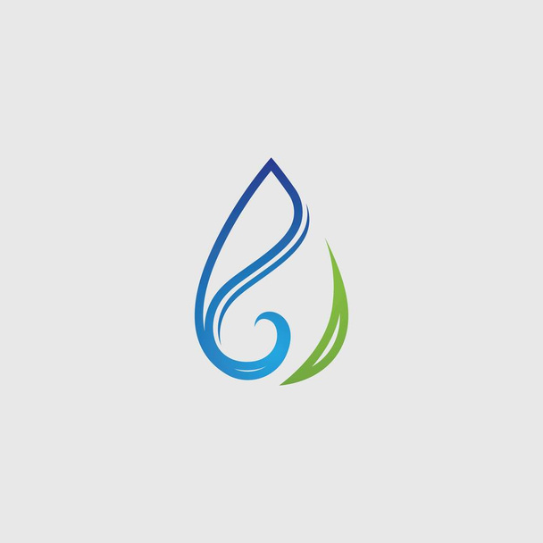 water drop and leaf logo  - Vector, afbeelding