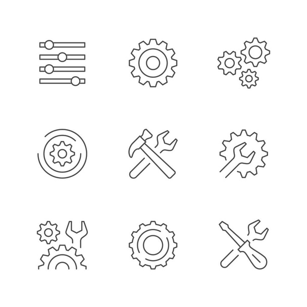 Set line icons of settings - Vector, Image