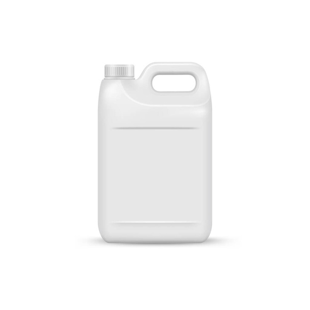 mock up Bote de plástico, paquete de detergente de ropa líquida, bote blanco de plástico en blanco realista. Mockup para la marca y el diseño del paquete
 - Vector, imagen