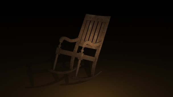 3D animáció a hintázó szék lengő a padlón - Felvétel, videó