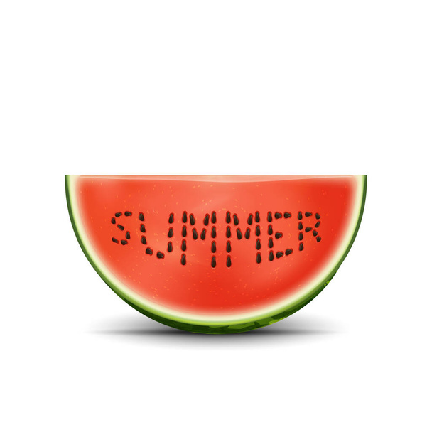 Watermelon. Fresh fruit, 3d realistic vector icon - Vector, Image