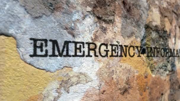 Emergency information grunge concept - Footage, Video