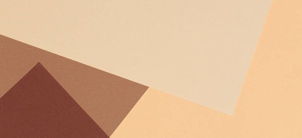 Color papers geometry composition background with beige, light brown and dark brown tones. - Φωτογραφία, εικόνα