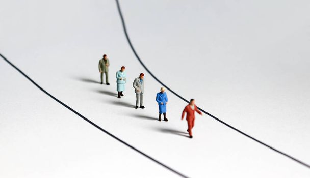 Miniature people walking on the street. - Photo, Image