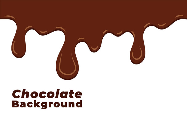 Melted chocolate dripping. Vector illustration. Chocolate background - Vector, Image
