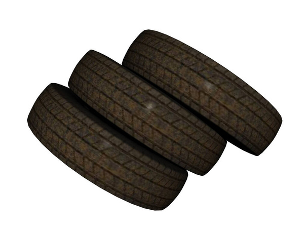 vieux pneus de voiture avec un profil usé - Photo, image