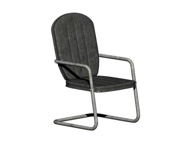 Chaise de bureau rembourrée avec cadre tubulaire en acier - Photo, image