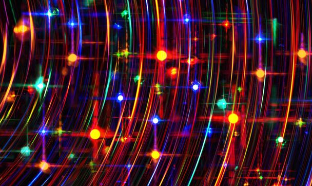 Una stella multicolore fiammeggiante effetto luce incrociata e vorticosa da utilizzare come sfondo per una festa
 - Foto, immagini