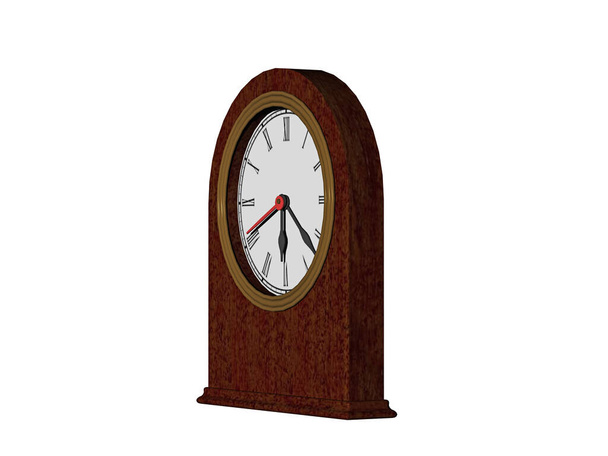 relógio de mesa de madeira com mostrador e mãos
 - Foto, Imagem