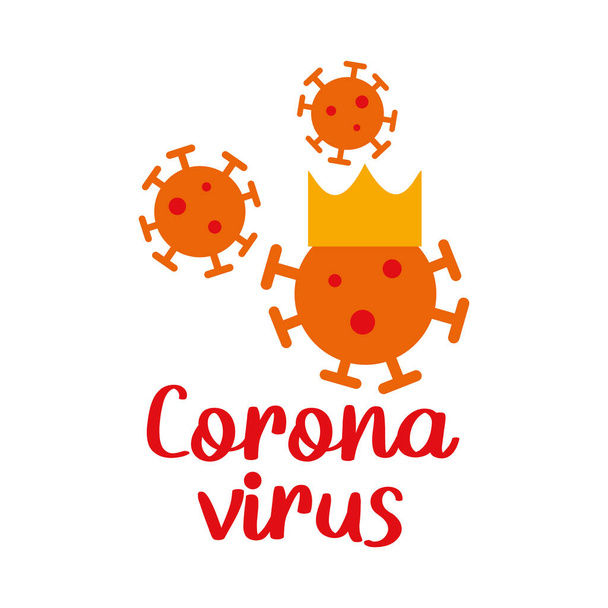 projeto de lettering coronavírus com símbolos coronavírus com coroa
 - Vetor, Imagem