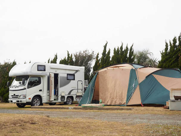 Japanese campers and tents - Photo, Image