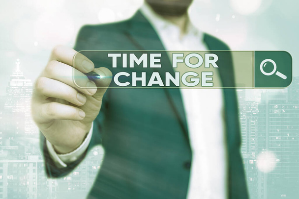 Texto de escrita de palavras Time For Change. Conceito de negócio para agir novos começos mudança de vida e melhoria
. - Foto, Imagem
