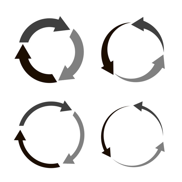 Vektor kör alakú nyíl ikon. Ismételje meg és töltse újra az ikont. A forgás és az újrahasznosítás szimbóluma. Fekete lapos illusztrációja a visszatekerés és szinkronizálás. Készletkép. - Vektor, kép