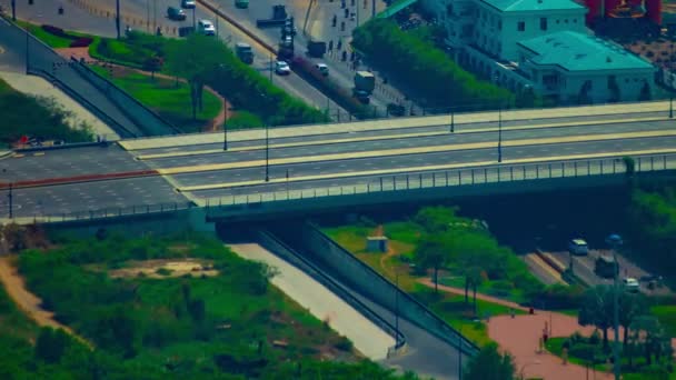 Un lapso de tiempo de atasco de tráfico en la ajetreada ciudad de Ho Chi Minh panorámica de alto ángulo de tiro largo
 - Metraje, vídeo