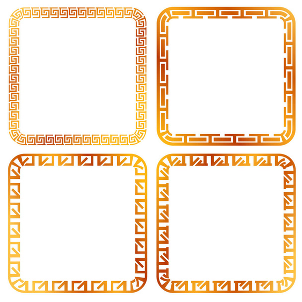 Cadre carré d'or vectoriel simple pour la conception de certificat, de plaque ou d'autres éléments connexes, blanc - Vecteur, image